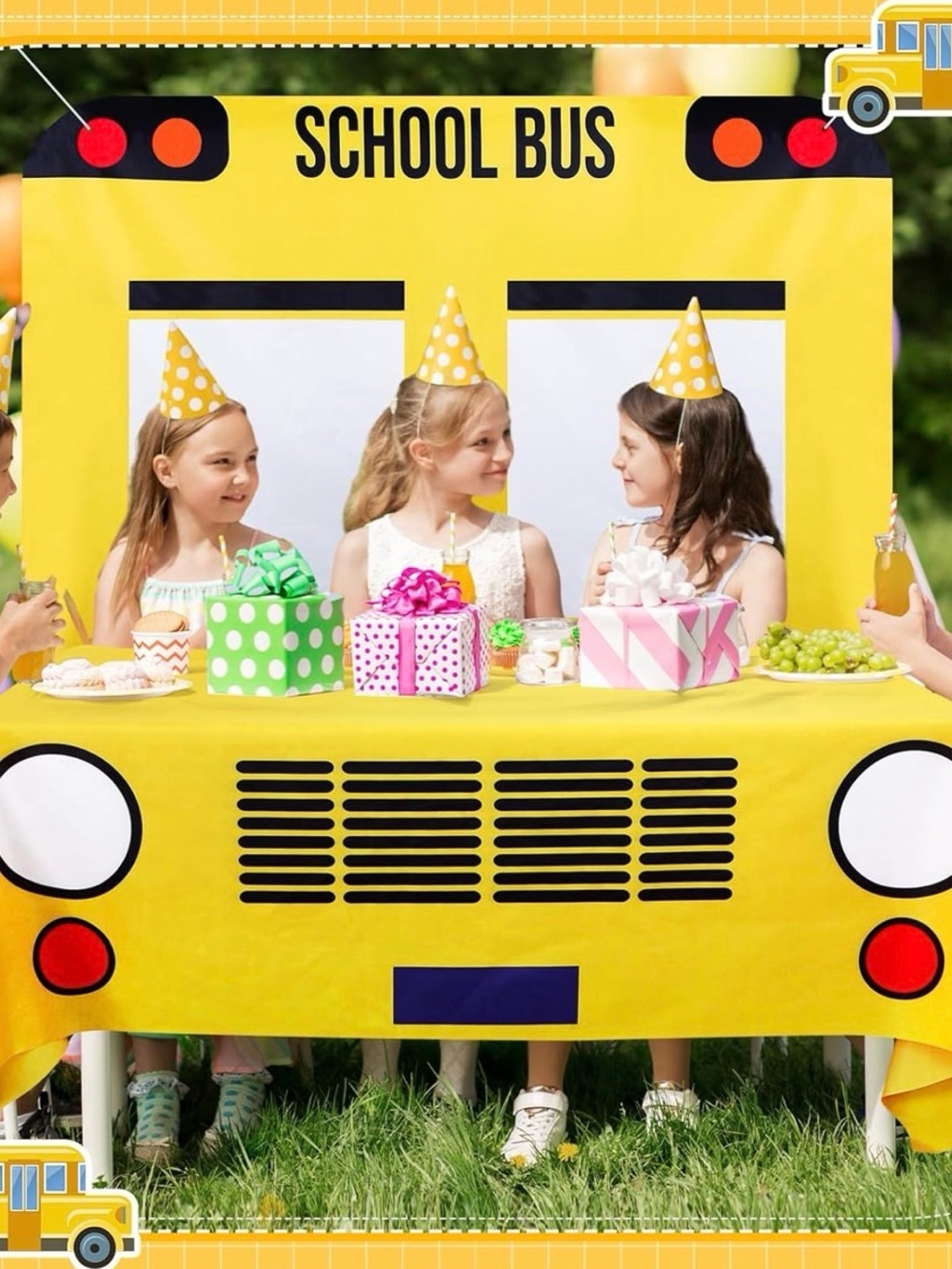 School Bus Party Table Cover - Yellow